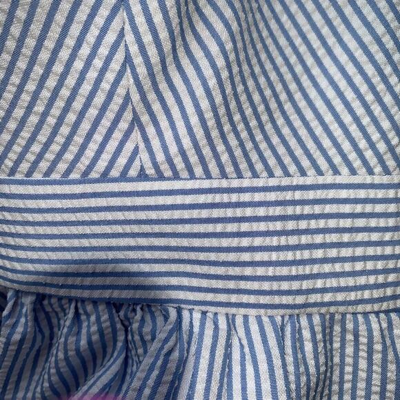 R&K Sleeveless Spaghetti Strap Dress Blue & White Striped with Coral size 6 - Picture 7 of 7